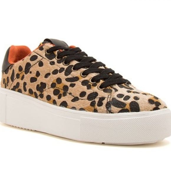 Qupid Leopard Maxmino Platform Sneakers Fits Like 6.5 - Picture 4 of 12